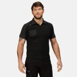 Regatta Mens Offensive Wicking Polo Shirt (Black) -Outdoor Climbing Shop k04e33897c9cdaf3702980240d50cf44f