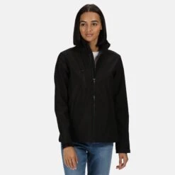 Regatta Womens/Ladies Ablaze 3 Layer Membrane Soft Shell Jacket (Black) -Outdoor Climbing Shop k08a61fb0240cce55989a538c41961e55