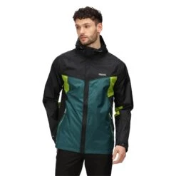 Regatta Mens Dresford Waterproof Jacket (Black/Pacific Green) 18 Regatta Mens Dresford Waterproof Jacket (Black/Pacific Green) -Outdoor Climbing Shop k44211defccb16cfcd9308e9d06d4e894