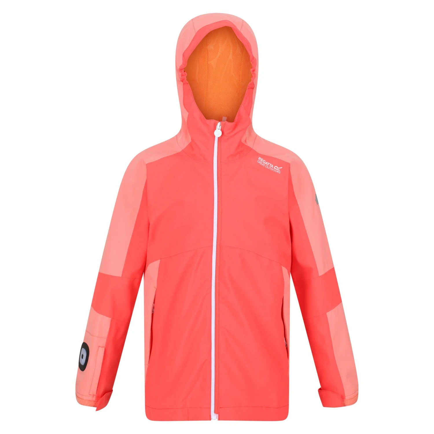 Regatta Childrens/Kids Rayz Waterproof Jacket (Neon Peach/Fusion Coral) 3 Regatta Childrens/Kids Rayz Waterproof Jacket (Neon Peach/Fusion Coral)