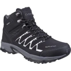 Cotswold Mens Abbeydale Mid Hiking Boots (Black/Grey)