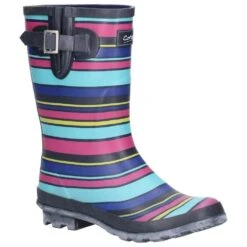 Cotswold Womens/Ladies Paxford Elasticated Mid Calf Wellington Boot (Black/Flower) 14 Cotswold Womens/Ladies Paxford Elasticated Mid Calf Wellington Boot (Black/Flower) -Outdoor Climbing Shop k6af647ca0bb59560b84783297175b0a6
