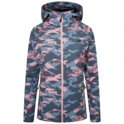 Dare 2b Womens/Ladies Far Out Camo Waterproof Soft Shell Jacket (Powder Pink)