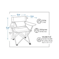 Quechua Camping Big Folding Armchair - Basic XL -Outdoor Climbing Shop k9fabcdb63c23b681edea14a2f96b4050