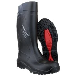 Dunlop Purofort+ Safety Wellingtons BLACK -Outdoor Climbing Shop ka5cd59a5c5abe625549856a0d1f029fb