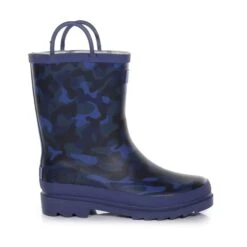 Regatta Childrens/Kids Minnow Camo Wellington Boots (Dark Denim) -Outdoor Climbing Shop kd7ab98ca09539d2d1308afa47025e284