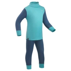 WEDZE Baby Ski Base Layer Top, Undershirt Merino Wool MERIWARM Turquoise -Outdoor Climbing Shop keed6e176f8944d06252406caefb68099