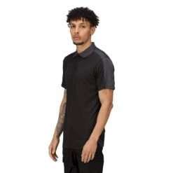 Regatta Contrast Coolweave Pique Polo Shirt (Black/Classic Red) -Outdoor Climbing Shop keef384fd9d669603f5ee911cf8e8e3c5