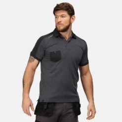 Regatta Mens Offensive Wicking Polo Shirt (Black) -Outdoor Climbing Shop kf630cf3cd78571c1b9b98a62578bf046