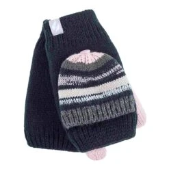Ladies Striped Thermal Knitted Converter Mitten Gloves -Outdoor Climbing Shop k0b9790b6726ff2f7f2a7352960c411d4