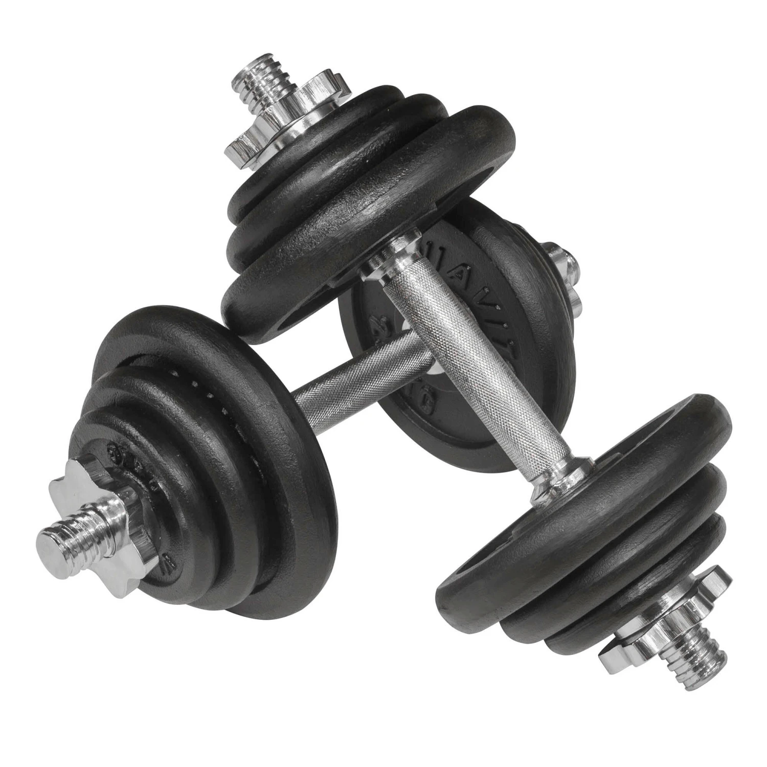 Viavito 20kg Black Cast Iron Dumbbell Set 3 Viavito 20kg Black Cast Iron Dumbbell Set
