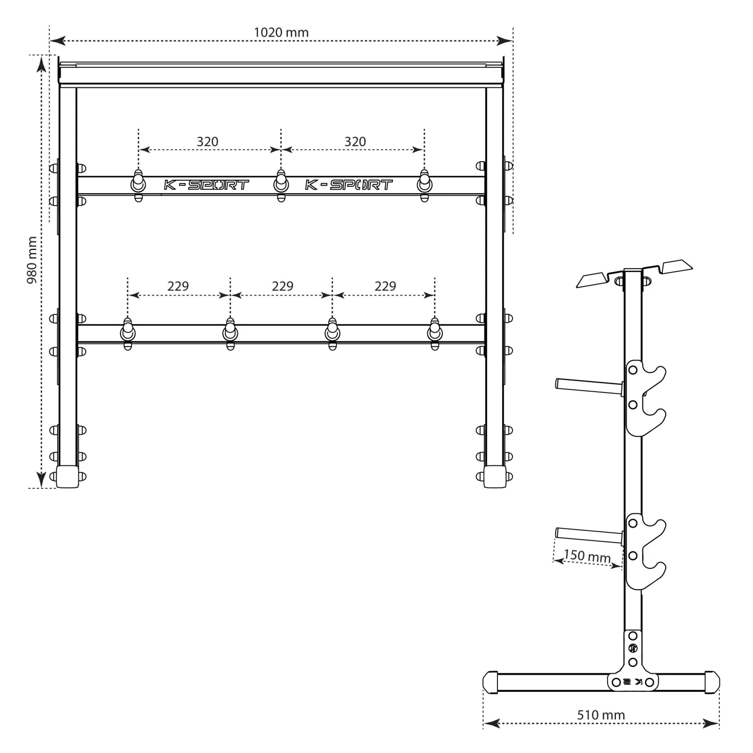 WEIGHT LIFTING STORAGE RACK FOR WEIGHT PLATES DUMBBELLS BARBELLS 7 WEIGHT LIFTING STORAGE RACK FOR WEIGHT PLATES DUMBBELLS BARBELLS - Image 5