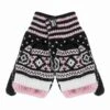 Ladies Warm Fairisle Patterned Thermal Fingerless Converter Gloves