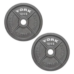 York Olympic Cast Iron Weight Plates 2 X 10kg