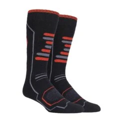 2 Pairs Mens Knee High Padded Performance Ski Socks With Arch Support
