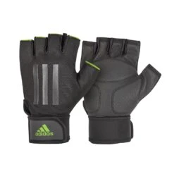 Adidas Half Finger Weight Lifting Gym Gloves, Green