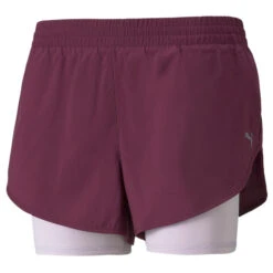 Puma Women's Run 2in1 Short, Grape Wine/Lavender Fog