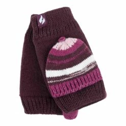 Ladies Striped Thermal Knitted Converter Mitten Gloves -Outdoor Climbing Shop ka2de89d6c56a0aea1aec92f8bea9896c