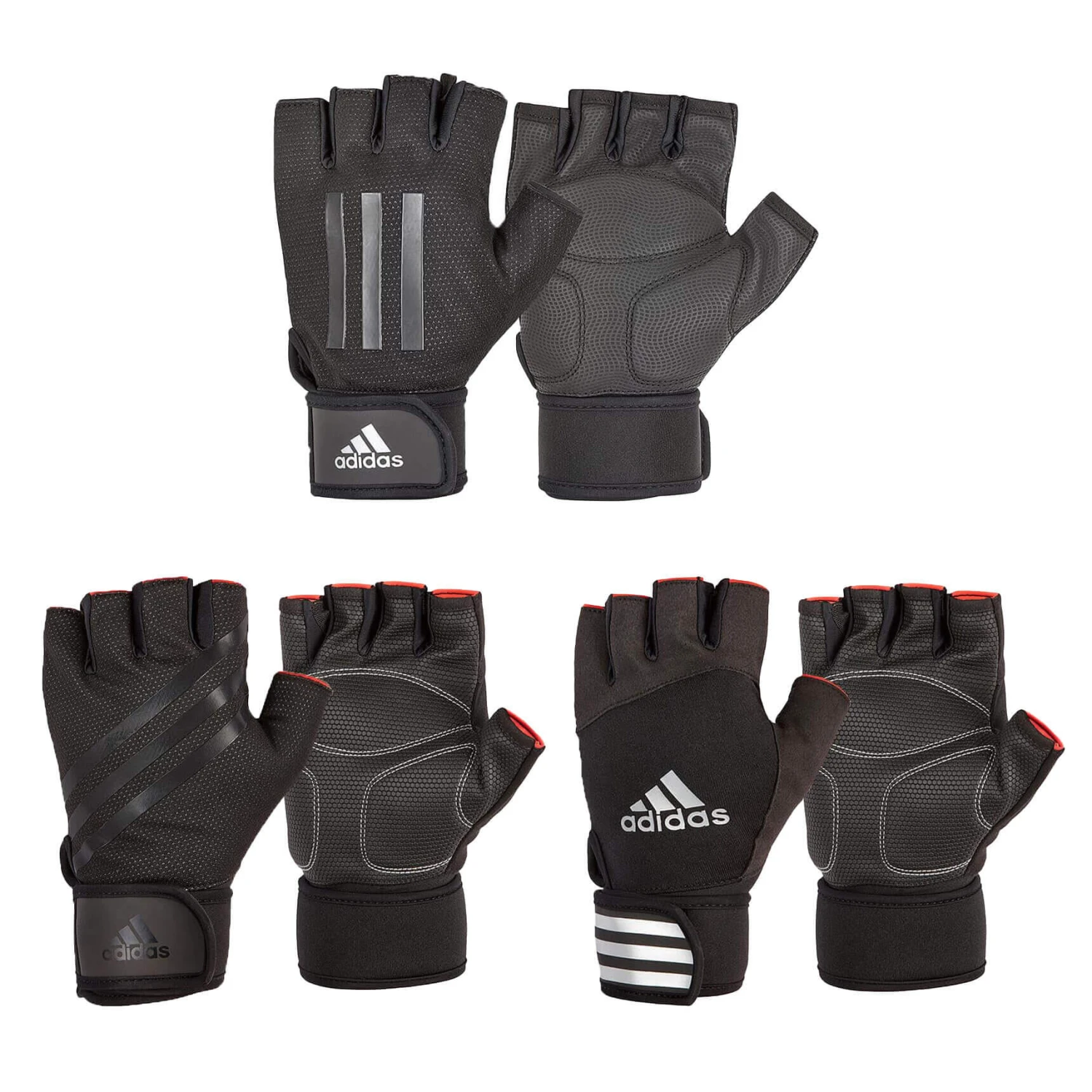 Adidas Half Finger Weight Lifting Gym Gloves, Black 21 Adidas Half Finger Weight Lifting Gym Gloves, Black - Image 19