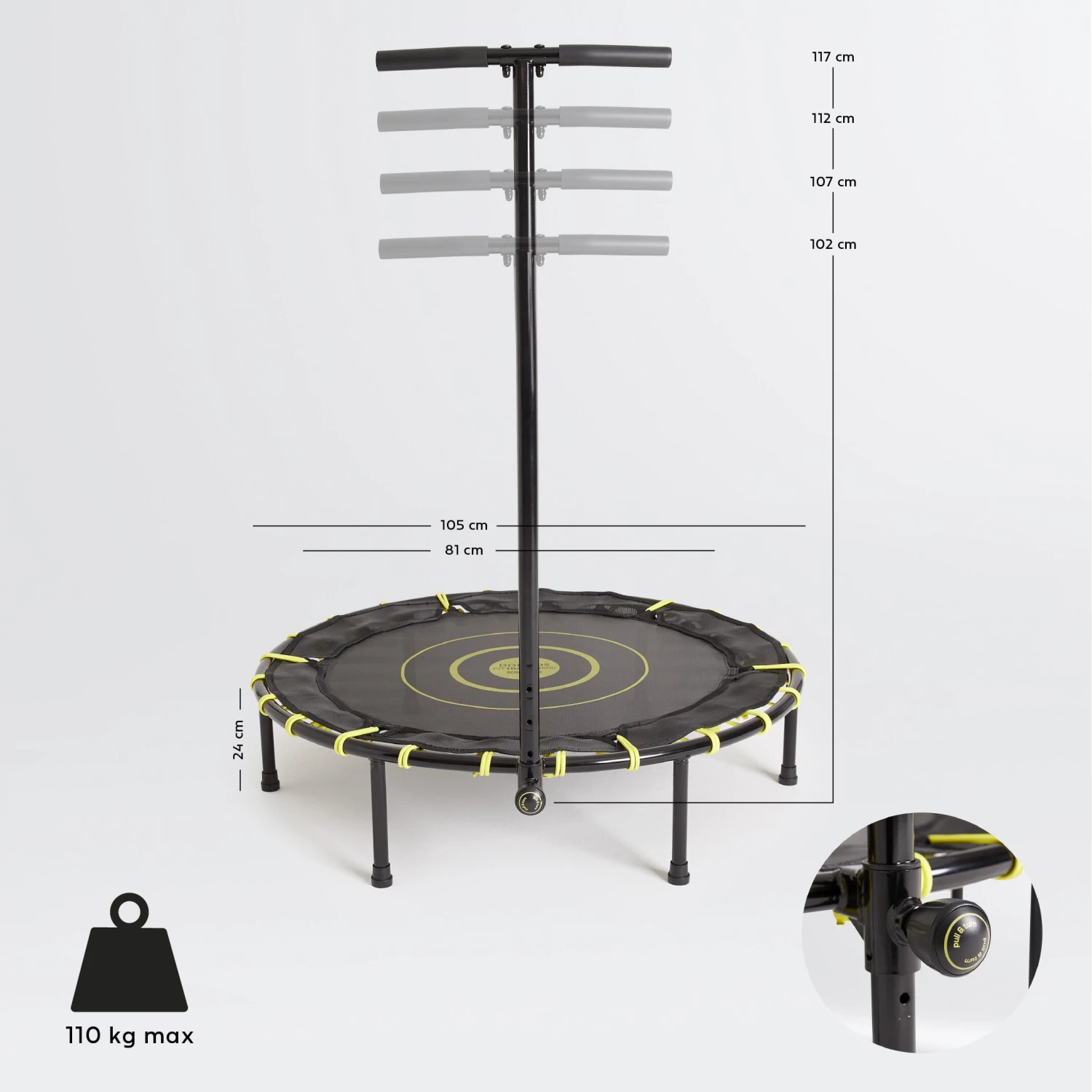 Fitness Trampoline Fit Trampo 500 With Front Bar 4 Fitness Trampoline Fit Trampo 500 With Front Bar - Image 2