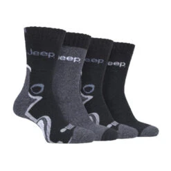 Jeep 4 Pairs Mens Anti Blister Thick Cushioned Luxury Boot Socks For Hiking -Outdoor Climbing Shop kc87ce19f764502d312a410d88943356f