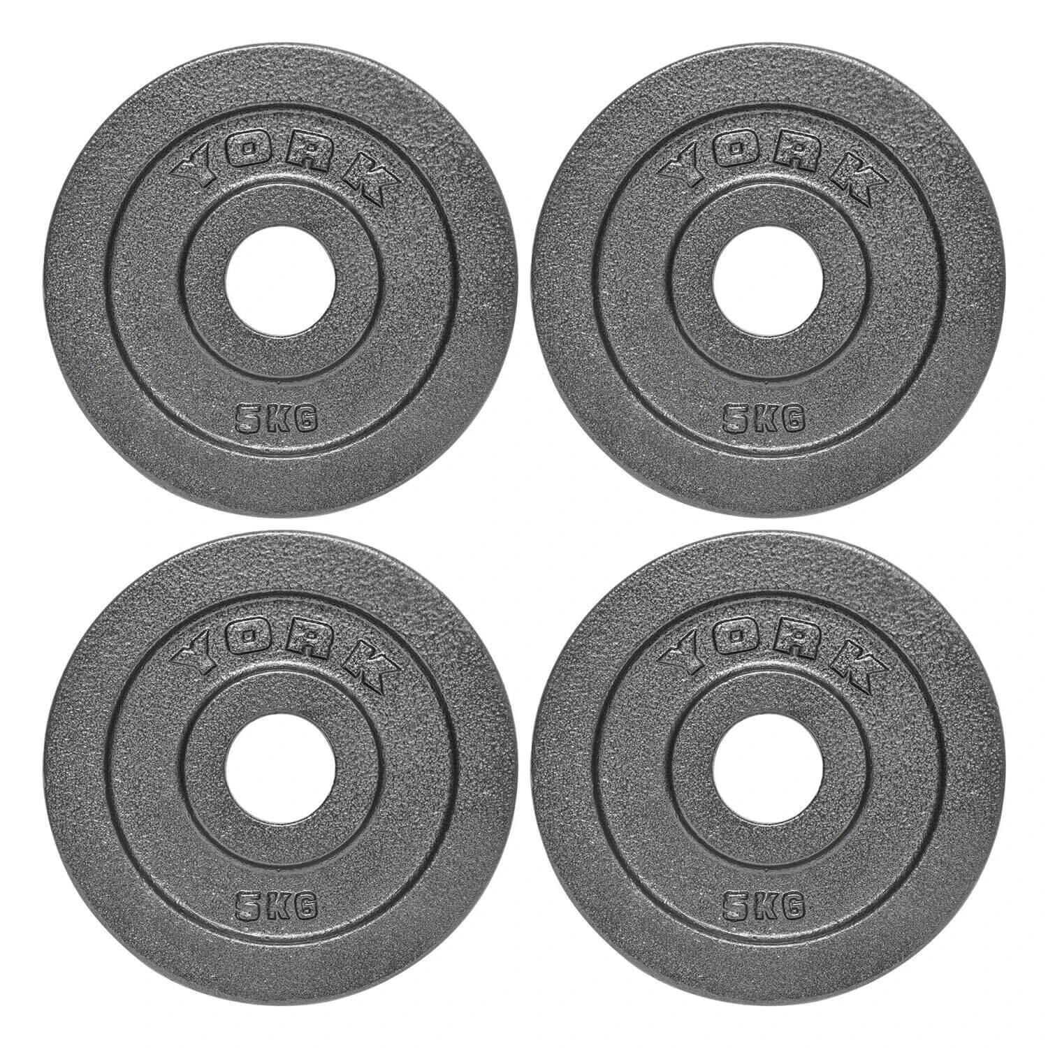 York Olympic Cast Iron Weight Plates 4 X 5kg 3 York Olympic Cast Iron Weight Plates 4 X 5kg