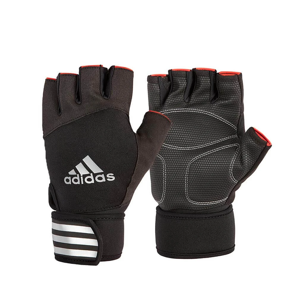 Adidas Half Finger Weight Lifting Gym Gloves, Black 18 Adidas Half Finger Weight Lifting Gym Gloves, Black - Image 16