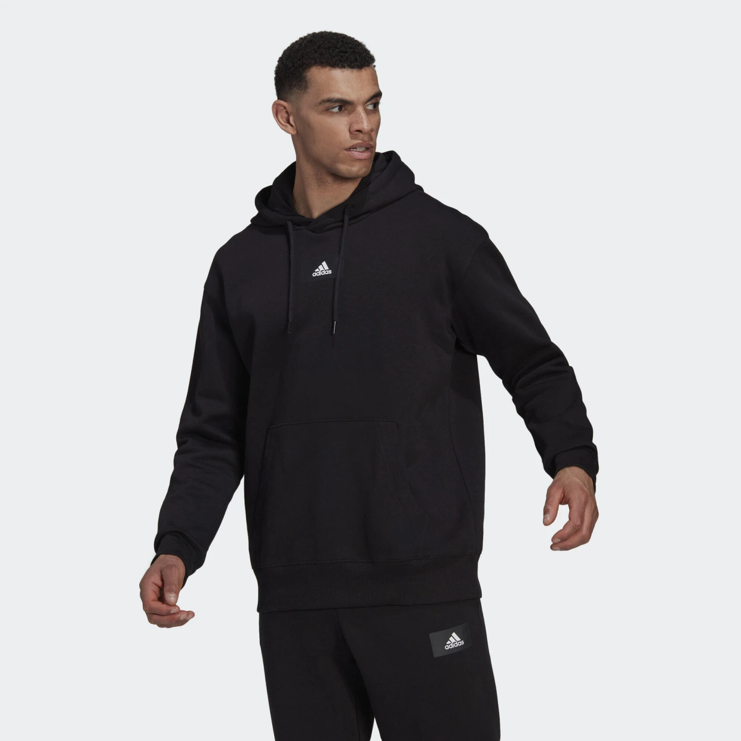 ADIDAS Essentials FeelVivid Cotton Fleece Drop Shoulder Hoodie 3 ADIDAS Essentials FeelVivid Cotton Fleece Drop Shoulder Hoodie